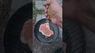 T-bone on the little grill... #steak #grill #dinner #food