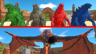 NEW UNIT | LAVA DRAGON VS ALL GODZILLA 2021 - Animal revolt battle simulator