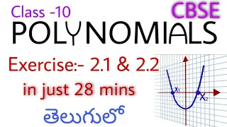 Polynomials || Exercise :- 2.1 & 2.2 || Class 10 || CBSE (NCERT) || Telugu