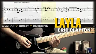 Layla 🌟 Guitar Cover Tab | Stage Solo Guitar Lesson | Backing Track with Vocals 🎸 ERIC CLAPTON