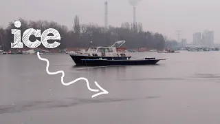 Winter on a boat