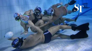 Breathless magic with underwater rugby