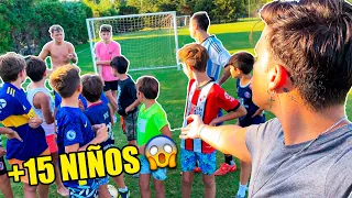 15 NIÑOS NOS RETAN a un PARTIDO de FÚTBOL!!