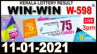 Live WIN WIN W-598 | 11.01.2021 | Kerala Lottery Result Today