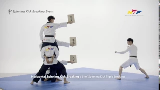 Horizontal Spinning Kick Breaking - 540° Spinning Kick Triple Breaking