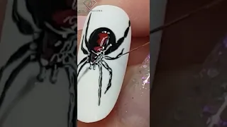 Halloween spider nail art. Halloween nails ideas 2022. #halloween #shorts #nailart