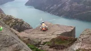 SAR helo lands on famous Pulpit Rock in Norway