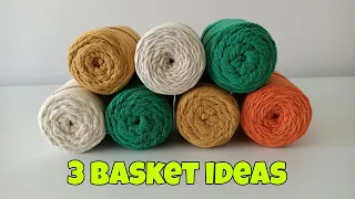 MAKROME İP İLE 3 HARİKA SEPET YAPIMI✔️ MAKE 3 AMAZING BASKETS WITH MACRAME ROPE