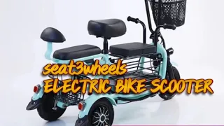 Tricycle Off Road bike, Electric Scooter w/ Seat 3 Wheels/MIXVLOG PL