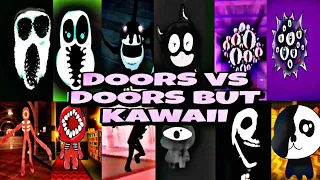 Doors VS Doors But Kawaii Hotel Update | All Jumpscares Comparison | ROBLOX DOORS