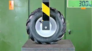 How Strong Are Tires? Hydraulic Press Test!