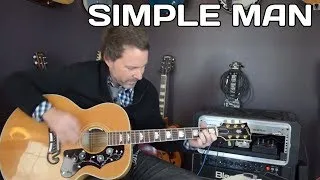 Simple Man Guitar Lesson - Acoustic Guitar - How To Play