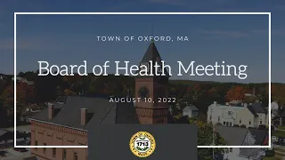 Board of Health Meeting August 10, 2022