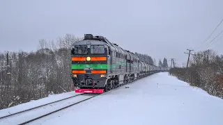 2ТЭ116-1713 с грузовым поездом / Valday