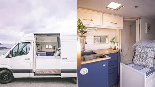 Engineering STUDENT'S CLEVER VAN CONVERSION // MWB With EPIC HOME CINEMA & ELECTRIC Shower & Kitchen