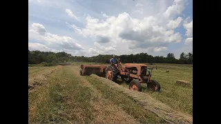 Baling Hay with an Antique Tractor - Allis-Chalmers WD and Farmall Super C