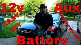 Tesla Model S 12v Battery Replacement EASY PEASY 20 Minute! HOW TO