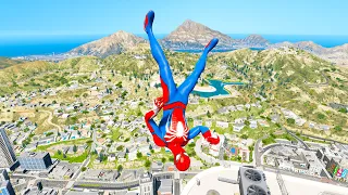 GTA 5 Spiderman Epic Jumps Compilation(GTA V Fails Funny Moments)