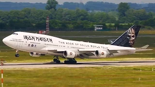 IRON MAIDEN Boeing 747 Arrival and Departure at Düsseldorf