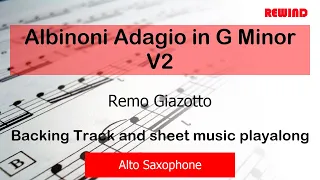 Albinoni Adagio in G Minor V2 Eb Alto Sax Backing Track and Sheet Music