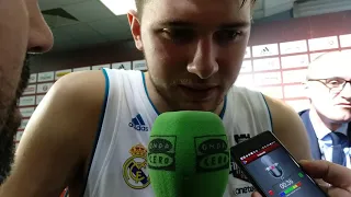 Doncic, en zona mixta tras ganar al CSKA