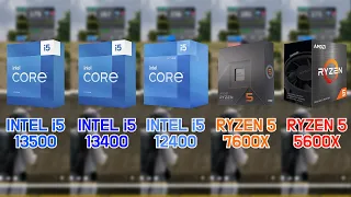 i5-13500 vs i5-13400 vs i5-12500 vs i5-12400 vs RYZEN 5 7600X with RTX 4090 (7 Games / FHD / 1080p)