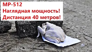 МР 512 наглядна мощность пневматической винтовки с расстояния 40 метров