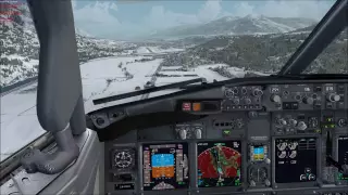 FSX PMDG SAS 737-700 NGX Landing Innsbruck Austria LOWI Runway 08