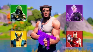 Fortnite Eliminating All Mythic Bosses in One Game (Shadow Midas, Iron Man, Doctor Doom & Wolverine)