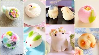 Beautiful Traditional Japanese Sweets |Japanese Wagashi Confections| Japanese sweets/ Mochi Cake|