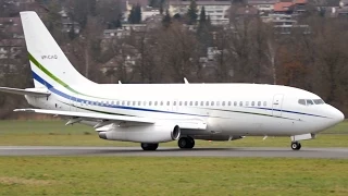 Boeing 737-200 ADV Take Off at Airport Bern-Belp - JT8D Engine Sounds