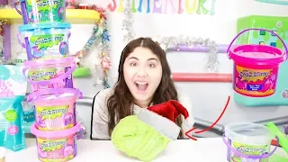 EXTREME CHRISTMAS SLIME MAKEOVER ON MY STORE BOUGHT SLIMES BUCKETS ~ Slimeatory #499.4