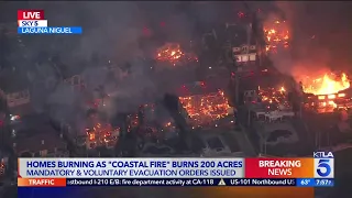 Live: Coastal Fire burns homes in Laguna Niguel