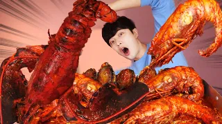 MUKBANGㅣ대박! 엄청큰 대왕 랍스터,전복,타이거새우,중국당면을 넣은 해물찜 먹방!🦞Giant Lobster Shrimp Korean Seafood ASMR 후니 Hoony