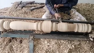 How I made Unique Master Piller with Wood Lathe Machine