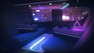 Relaxing Ride Through the Rain In Your Private Helicopter With Soft Cyberpunk Music