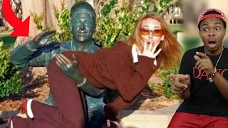 PEOPLE MESSING AROUND WITH STATUES Part 2