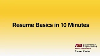 Resume Basics in 10 Minutes