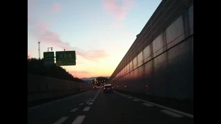 356A試運転 夕暮れの高速道路