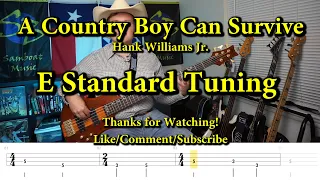 A Country Boy Can Survive - Hank Williams Jr. (Bass Cover with Tabs)