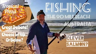 Surf Fishing.. So Close But?... Cook up= Big Pizza Debate? ep129