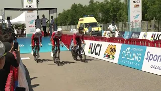 Три золота завоевал Казахстан по итогу первого дня чемпионата Азии по велоспорту на шоссе