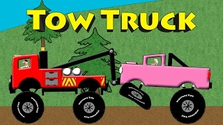 Tow Truck Colors - Monster Truck Towing & Rescue Colors For Kids