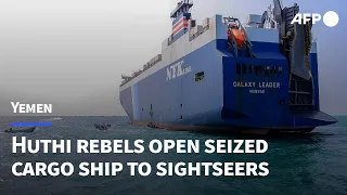 Yemen's Huthi rebels open seized cargo ship to sightseers | AFP