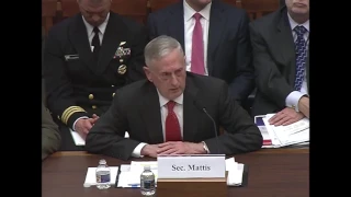 20170612   Secretary Mattis responds to a question on more funding for the DOD.