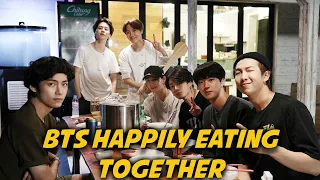 BTS happily eating together