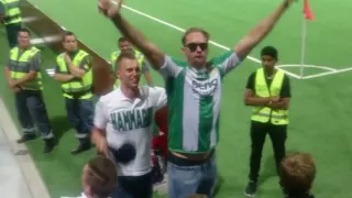 Alexander Skarsgård Gets the Hammarby crowd going!