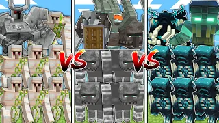 IRON GOLEMS vs RAVAGERS vs WARDENS in Mob Battle