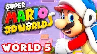 Super Mario 3D World - World 5 100% (Nintendo Wii U Gameplay Walkthrough)