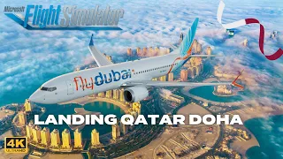 [4K] MSFS2020 REAL ATC IN SIM !! Landing In Doha QATAR *ULTRA GRAPHICS* EXTREME REALISM PMDG 737-800